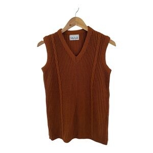 Bobbie Brooks Rust Vintage Cable Knit Sweater Vest